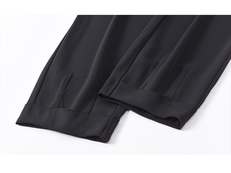 Women's Ice Silk Harem Pants: Summer 2025 High-Waist, Petite, Nine-Point, Casual Cigarette Style