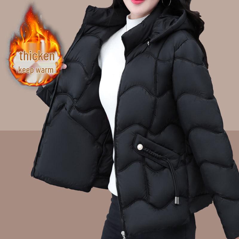 

Женское стеганое хлопковое пальто - Зима 2024 Свободный крой, Большой размер, Утепленное для мам среднего возраста 4XL