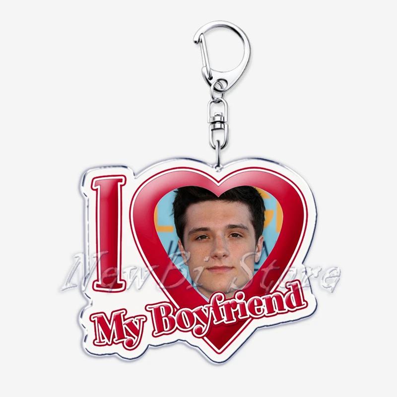 

Hunger Games Popular I Love My Boyfriend Josh Hutcherson Key Chain Keychains Movie Ring for Bag Pendant Keyring Jewelry Gifts