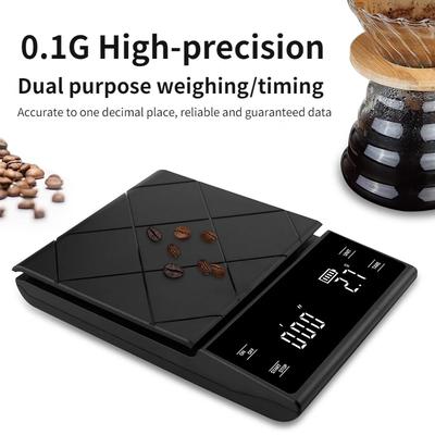 Báscula Electrónica Inteligente para Café de Alta Precisión Digital con Temporizador Báscula LCD 3kg/0.1g Balanza para Café Medidora de Peso para Cocina