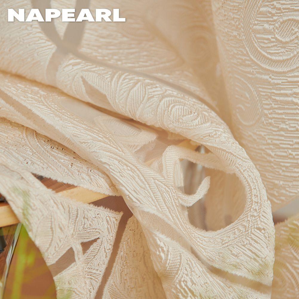 1 PZ NAPEARL Tenda Trasparente Per Finestra Jacquard Design Europeo Fiori Tulle Tenda Per Soggiorno Per La Decorazione Domestica