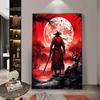Japanischer Samurai Abstrakte Kunst Leinwandmalerei Samurai Poster und Drucke Wandkunst Bilder für Heimwanddekor Kunstgemälde