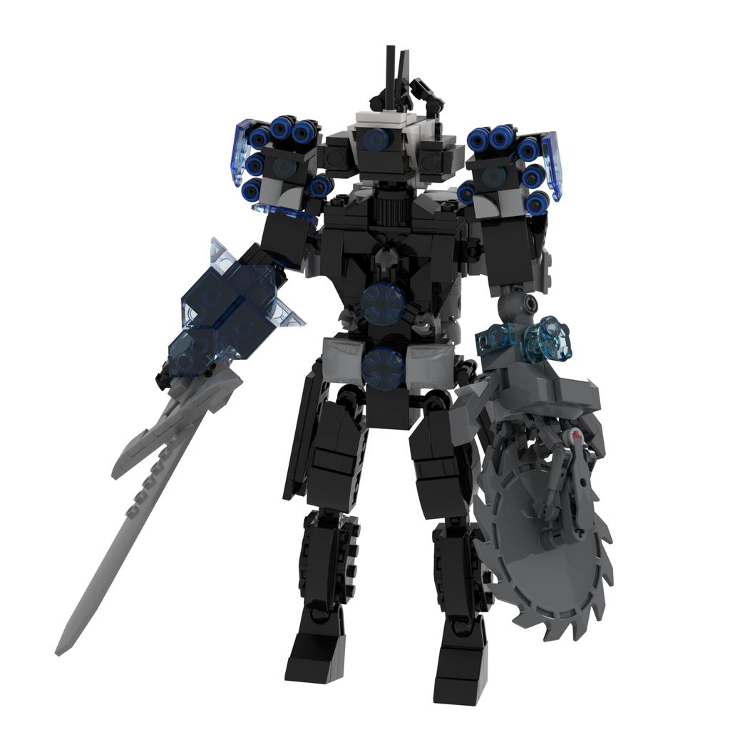 Skibidi Toilet Upgraded Cameramen Building Sets Cameramen Holding Sword and Buzzsaw Fun Meme Character Skibidi Toy Creative