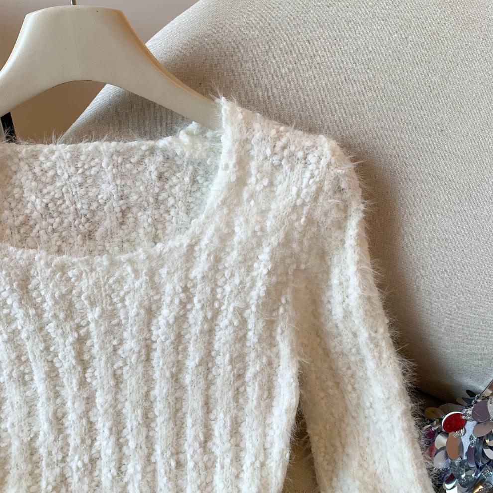 Soft Fluffy Korean-Style Hollow Out Loose Sweater for Women - Autumn/Winter Lazy Vibe