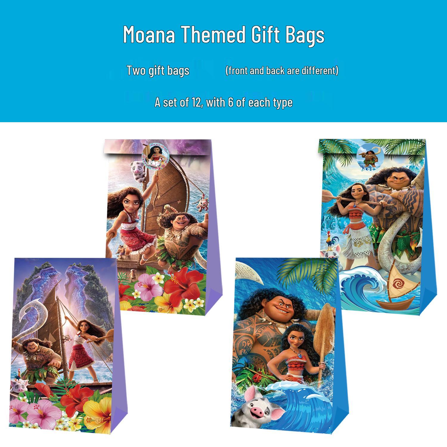Moana 2 Kraft Paper Gift Bags - Holiday/Birthday Party Supplies