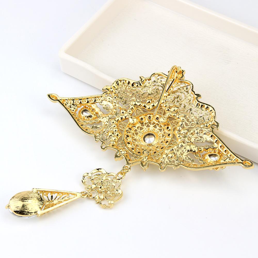 Women's Gold Color Brooch Wedding Jewelry Flower Brooch Family Wedding 2023