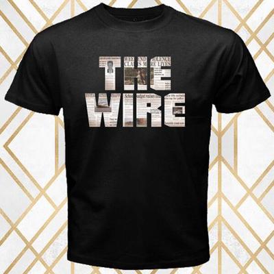 הלוגו של סדרת הטלוויזיה Wire T-Shirt שחורה לשני המינים