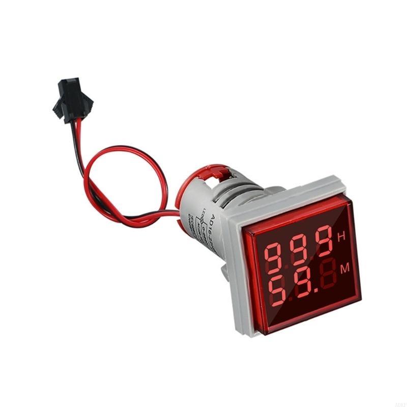 Small double Display LED Hour Meter Accurate Timing Tool Flame Retardant for Electrical Communication & Shipbuilding A0KF