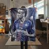 Football Player Neymar,pattern Flannel Blanket, High Quality Comfortable for All Seasons, Home Decor, Warmth and Comfort, Perfect for Gifts.
