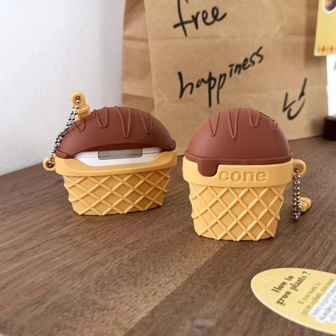 

3D шоколадный рожок мороженого защитный силиконовый чехол для наушников Airpods Pro 2/Airpods Pro/Airpods 1/2/3 чехол для девочек и детей Funda for airpods 3 2021