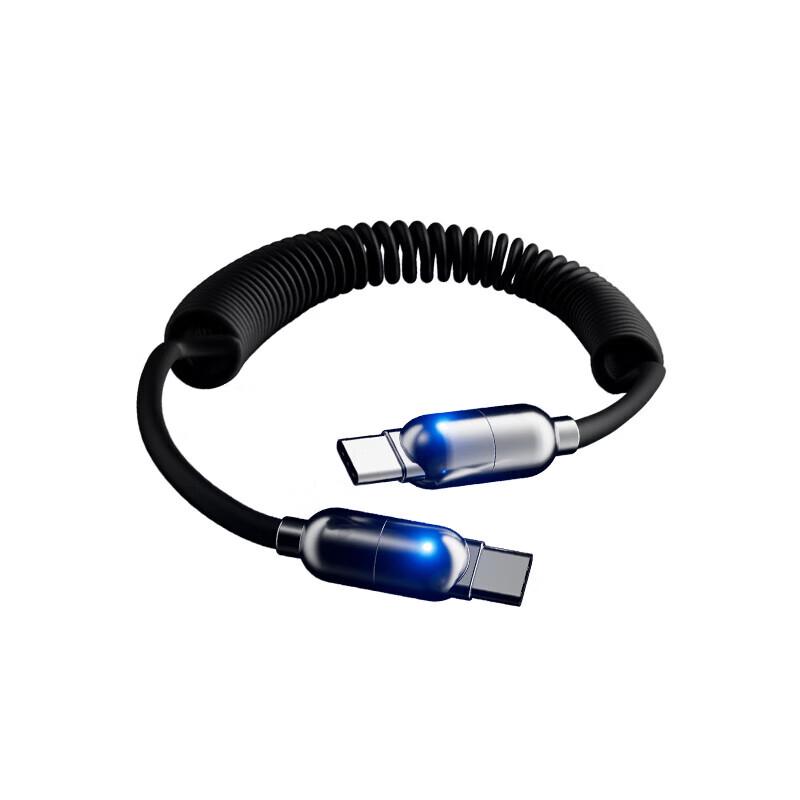 Teluoke 100W Type-C to Type-C Spring Fast Charging Cable