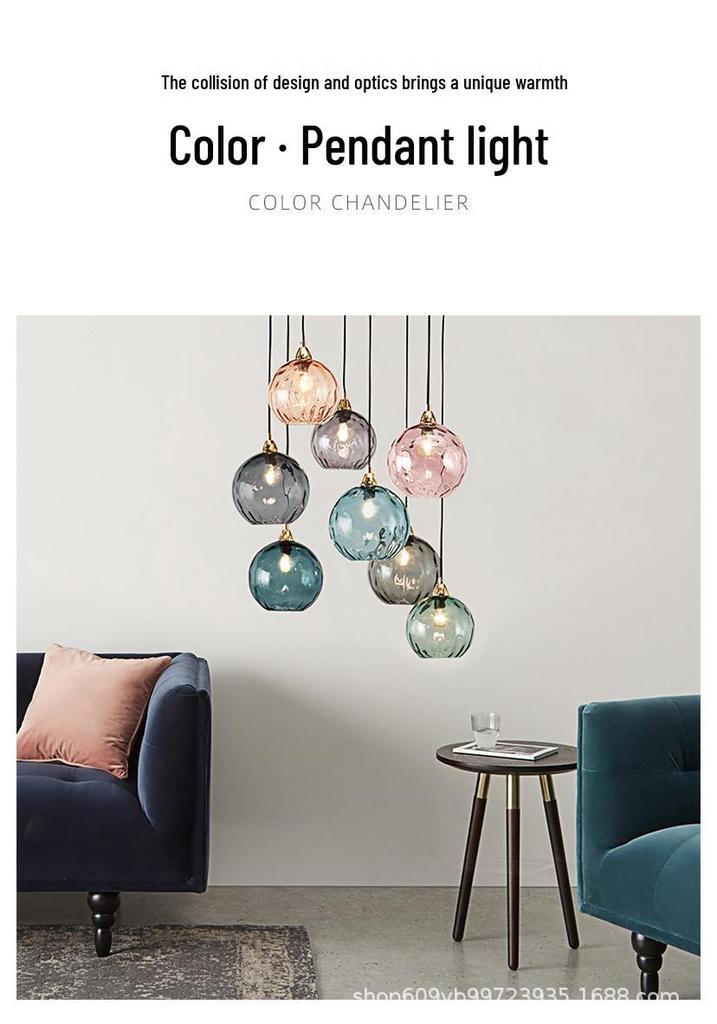 Lampada a Sospensione Moderna in Vetro Sferico Stile Nordico per Corridoio, Camera da Letto o Bar