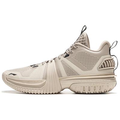 Li Ning Storm 2024 WNTR Badfive Hafif Geri Tepme Kavrayış Dayanıklı Denge Yastıklama Kaymaz Yüksek Bilekli Basketbol Ayakkabıları Erkek spor ayakkabısı Bej ABFU051-3