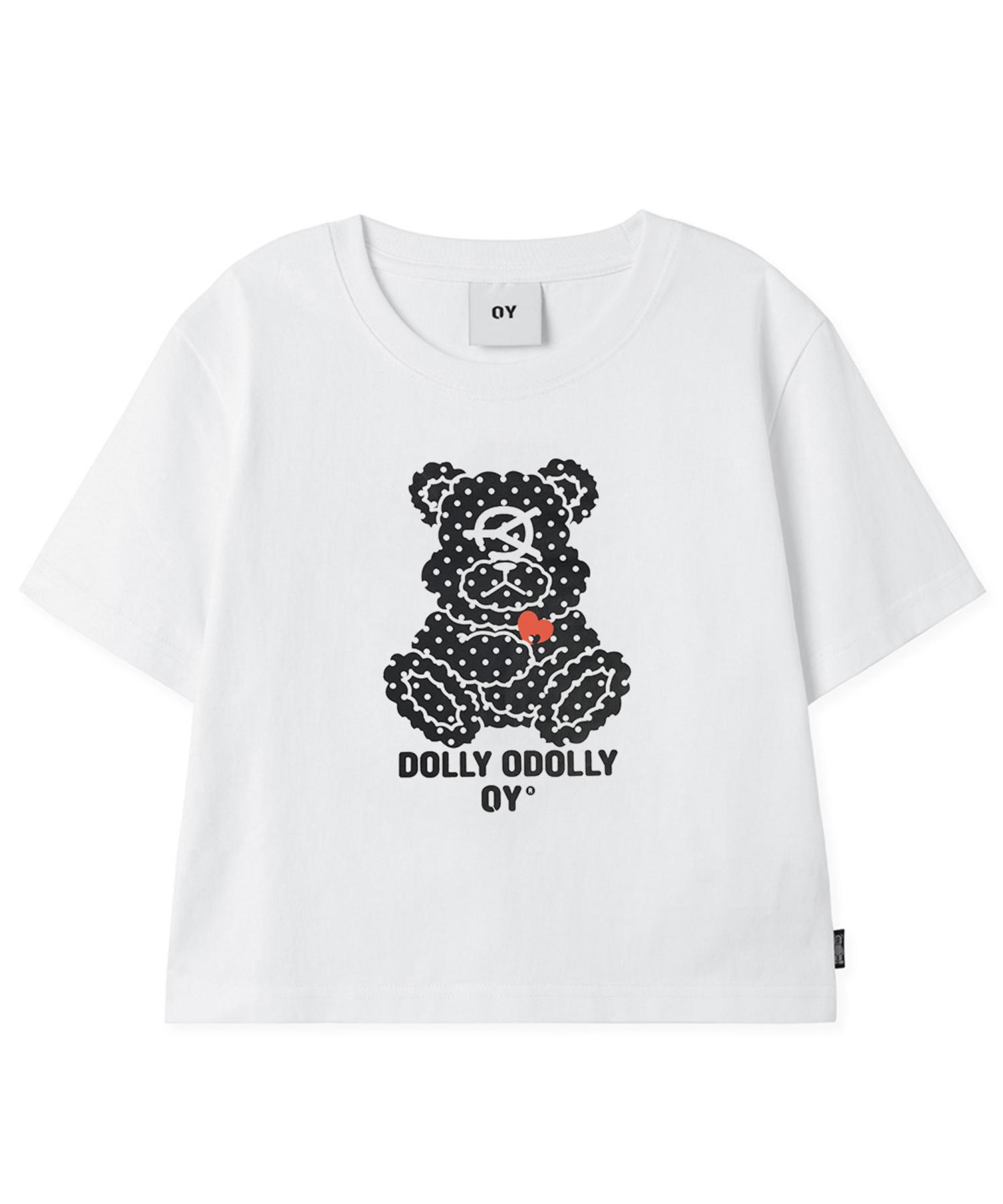 Oy Dot Dolly Cropped Tee - White Free