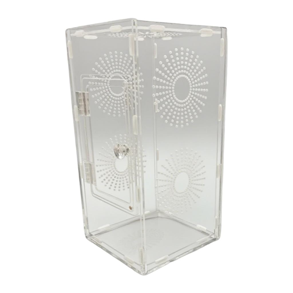 Transparent Acrylic Jumping Spider Enclosure Mantises Terrarium Geckos Insect Breeding Box for Small Animals Hatching Case