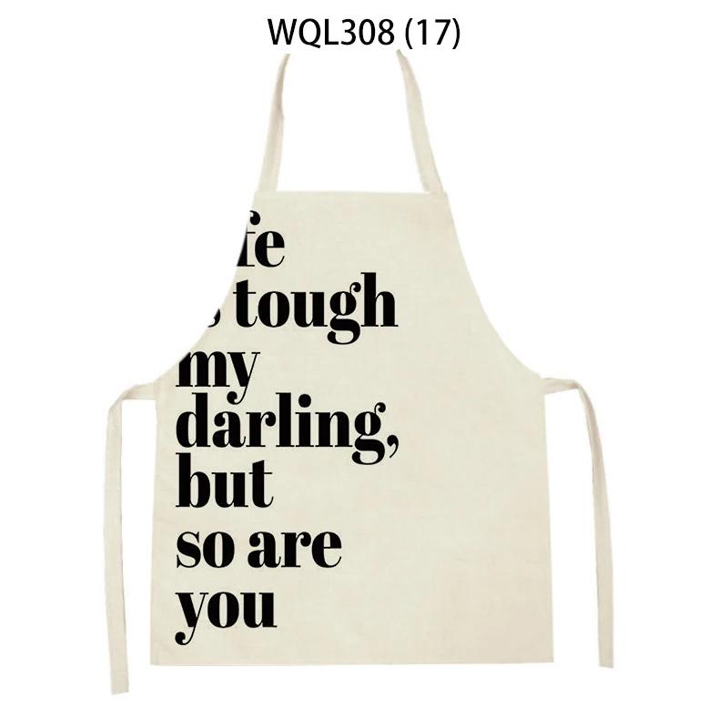 Tropical Plant Aprons for Women Men Sleeveless Kitchen Apron Letters Animal Pattern Pinafore Home Cooking Baking Cleaning Tools