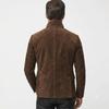Stylish Pure Suede Real Lambskin Leather Formal Men's Handmade Blazer Brown Fit