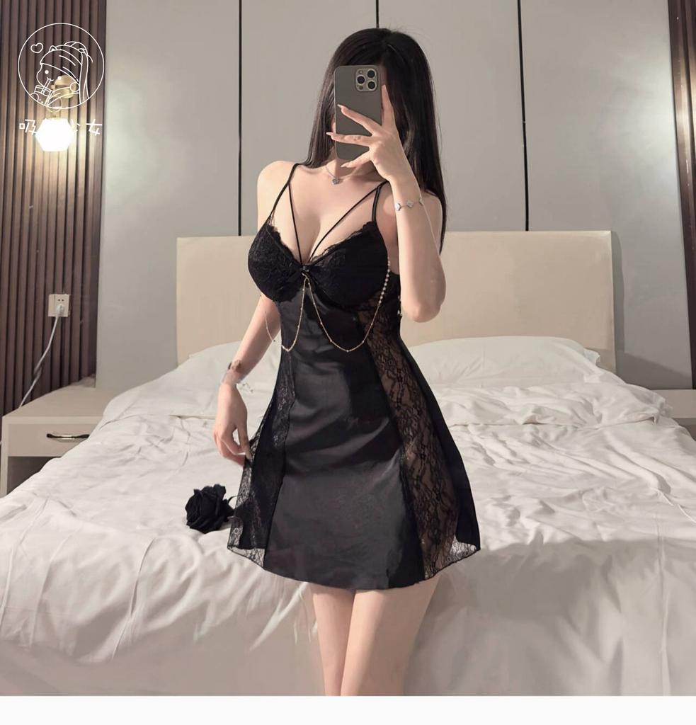 Sexy pure desire new chest pads gather ice silk lace suspenders