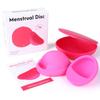Silicone Menstrual Disc Cup with Storage Box and Built-in Handle for Women