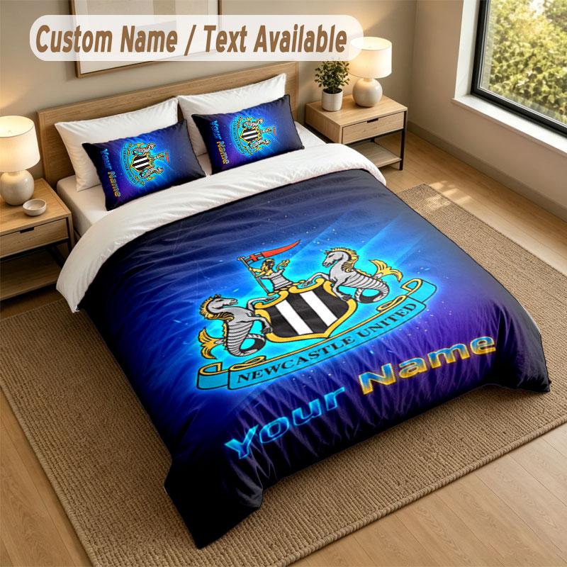 Bedding Set 1 Duvet Cover 2 Pillowcases Newcastle United FC Print Soft Bed Linen Bedroom Decor