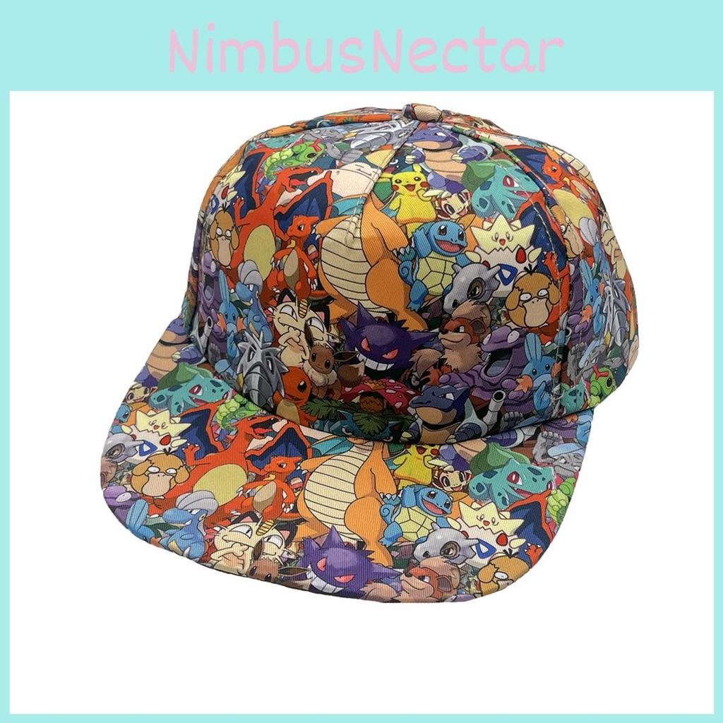 Kinder Baseballkappe mit Pokemon-Muster aus sonnendichtem, atmungsaktivem Polyester, geeignet für Kinder