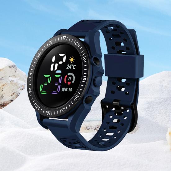 Kids LED Digital Waterproof Comfortable Silicone Sports Watch Band Calendar Week Display Boys