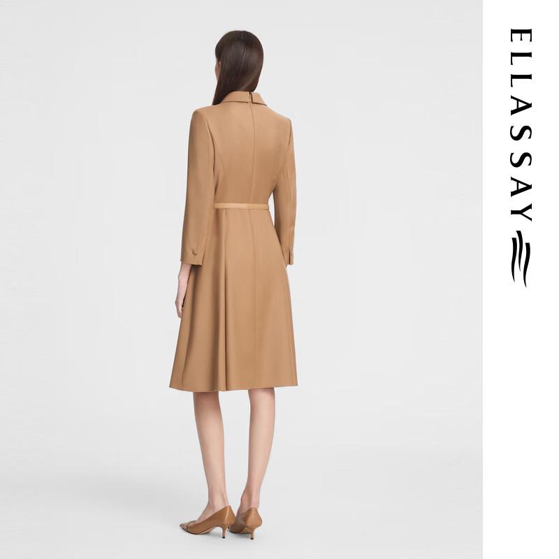 ELLASSAY Women's Merino Wool Blend V-Neck Midi Dress
