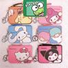 Cute Cartoon Small White Dog Pudding Dog Twin Star Long Ear Leather Card Case Coin Purse Keychain Pendant In-stock Pu Leather Anime Pattern