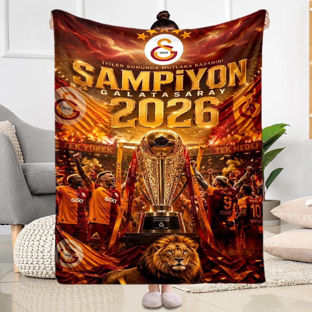 Galatasaray 112 Blanket Ultra-Soft Perfect for Picnics Office Bed All-Season Use Digital Print Perfect Gift for Relatives and Friends