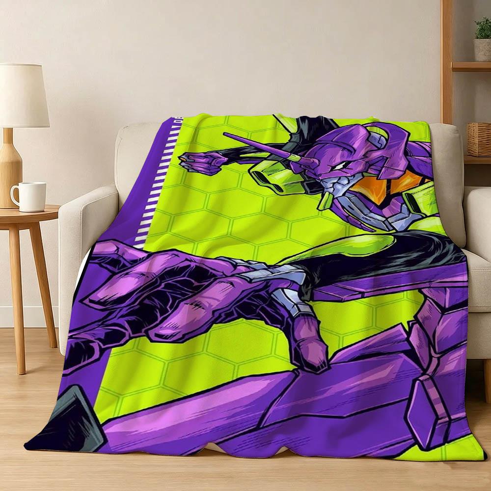 3D E-Evangelions Cartoon G-Genesis Cool Soft Warm Flannel Blanket Art For Wall Living Room Decor Bed Picnic Office Birthday Gift