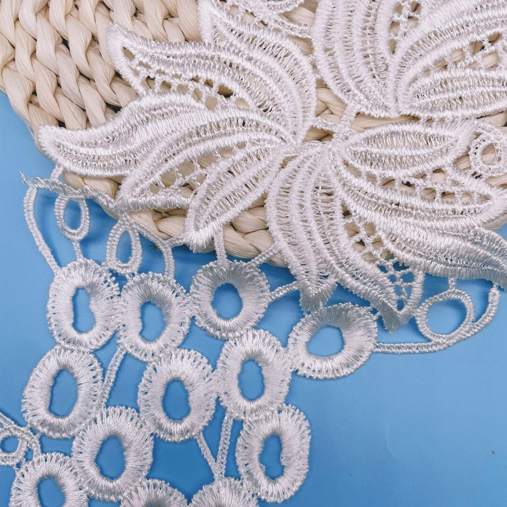 Pair Flower Children'S Clothing Water-Soluble Lace Clothing Accessories Hollow Embroidery Applique Lace Flower Jewelry Wedding Dress Wedding Shoes