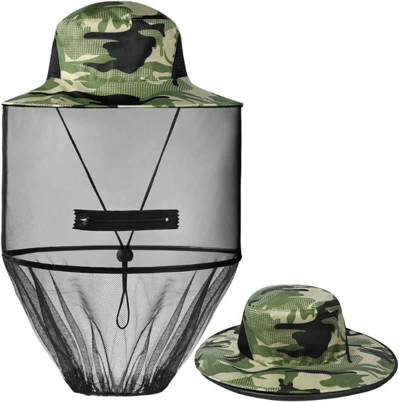 Anti-Mosquito Hat Outdoor Fishing Hats The Sun Hat Summer Hat Sun Fishing Hat Cap Mesh Hat with Net Mesh for Men Women