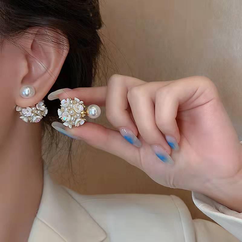 Romantic Flower Clusters Dangle Earring For Women Sweet Temperament Cz Flower Drop Earring  New Fashion Elegant Girl Jewelry