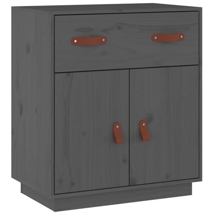 VidaXL Buffet Gris 65,5x40x75 cm Bois massif de pin 820129