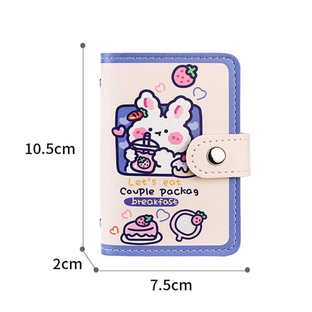 New PU Business Card Holder Anti Thief Cartoon Bear Coin Pouch Wallets Bag Student