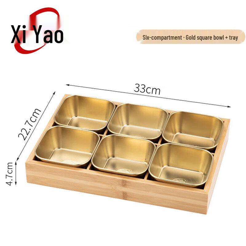 Xiyao Bamboo & Stainless Steel Hotpot Prep Tray