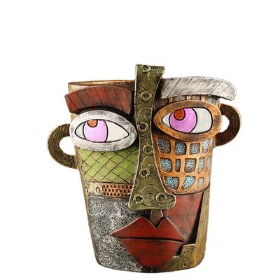Nowy Retro Ludzka Twarz Kolorowa Sztuka Sukulent Doniczka Żywica Aranżacja Antyczny Flower Pot Ozdoba Doniczki