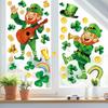 119PCS St Patricks Day Window Clings,Reble St Patricks Day Decorations,Double Sided Green Shamrock Window Clings,Irish Static Saint Patrick's