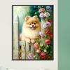 5D DIY Full Round Drill Diamond Painting Flower Manor Puppy Home Decor 30x40cm
