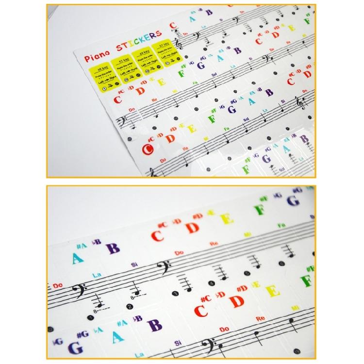 Laat Geen Sporen Achter, Verwijderbare Pianotoetsen Stickers voor Beginnende Leerlingen