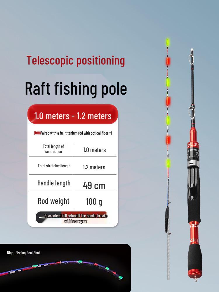 Luminous Telescopic Half-Titanium Bridge Fishing Rod with Soft Tip