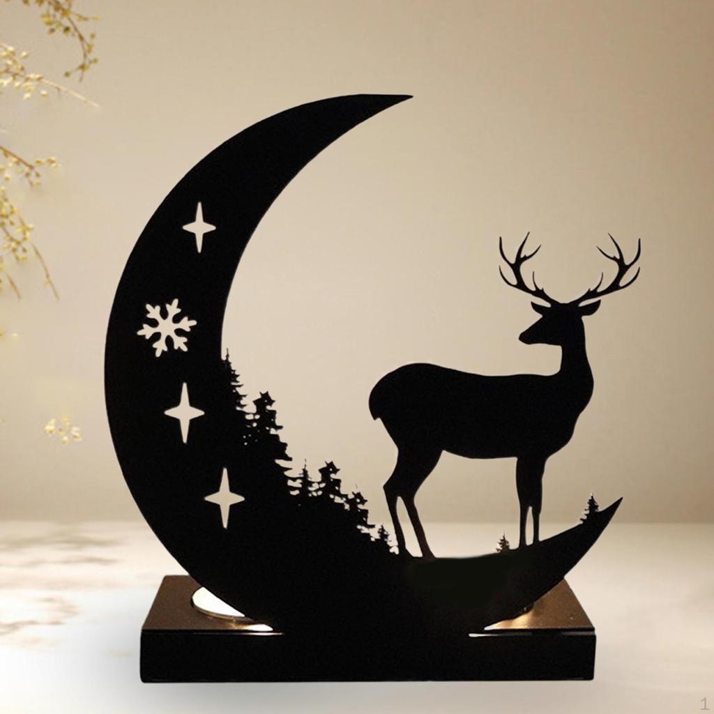 Candle Holder Metal Candlestick Candleholder Creative Tealight Moon Stand for Festival