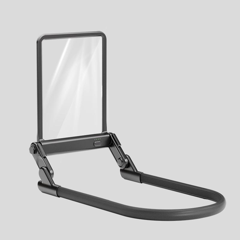 LED Rechargeable Magnifying Glass with HD Large Lens and Three-Color Light for Elderly Reading and Weaving - Portable Lamp