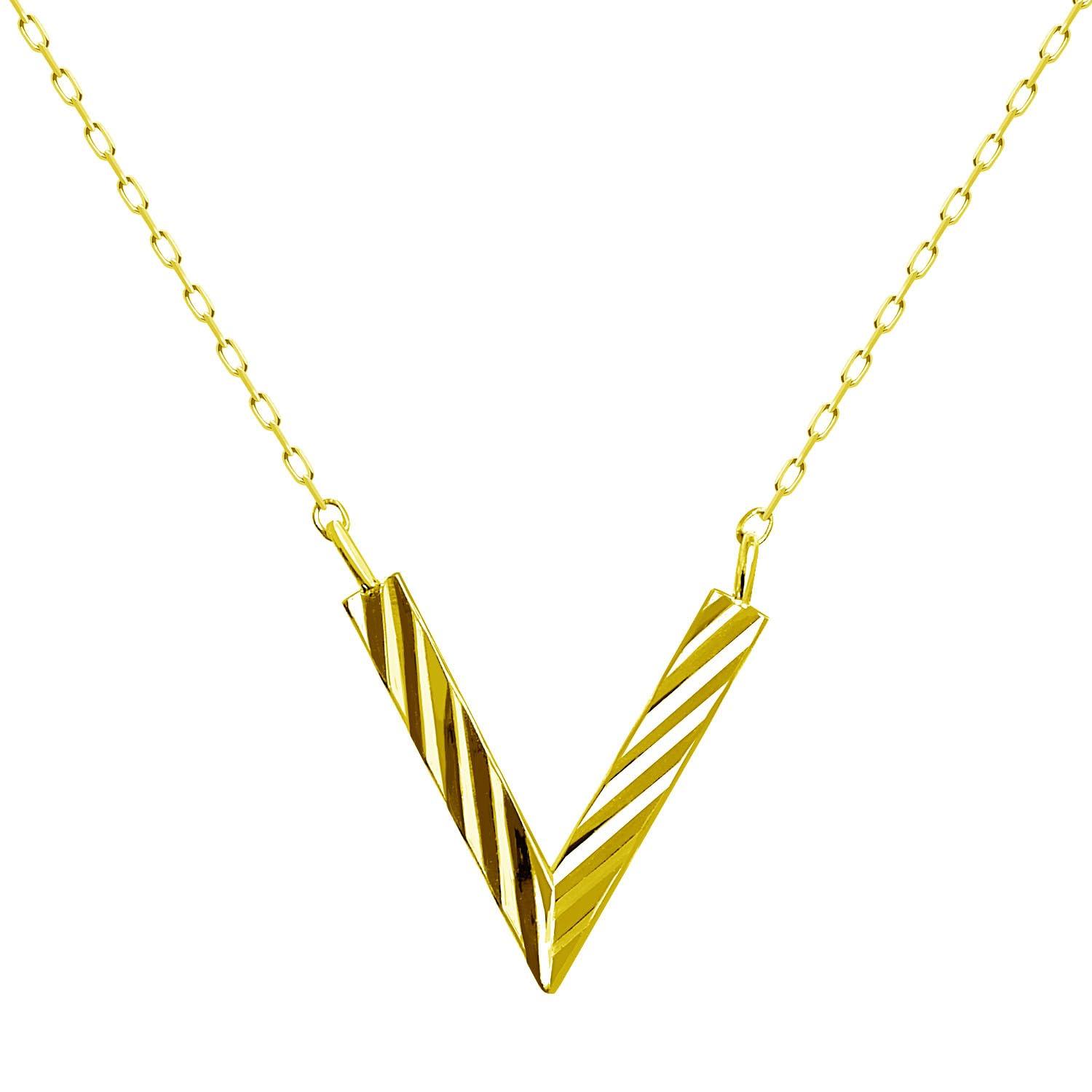 

Lala Christie 18K Gold Necklace with V Design Women s (lp51-0022-yg)