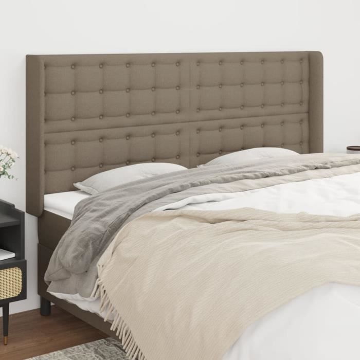 VidaXL Headboard with Ears Taupe 203x16x118-128 Cm Fabric3120040