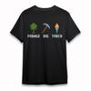 Women's Plus Size Classic T-Shirt Retro Pixel Tree Pickaxe Flame Graphic Tee USA