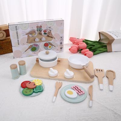 Children's Kitchen Toys, Wooden Pots and Utensils, Cooking Utensils for Little Babies, and Seasoning Bottles for Birthdays
