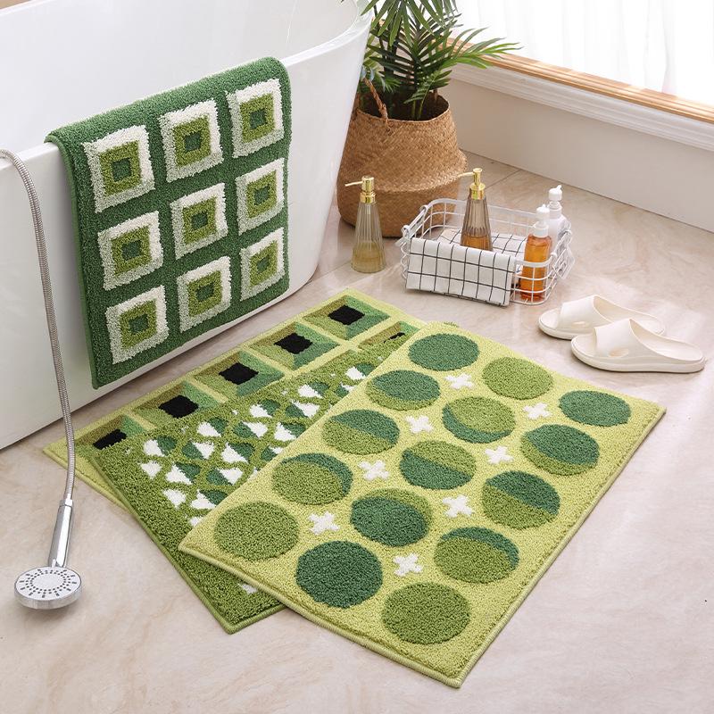 Geometric Jacquard Bathroom Slip-resistant Mat Moisture-wicking Floor Mat Door Mat Slip-resistant Floor Mat Bedroom Rug