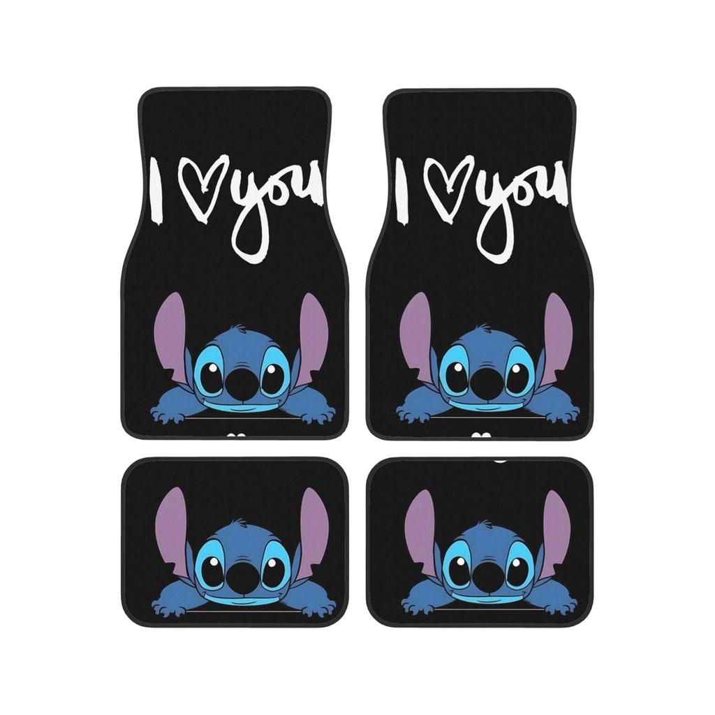 Auto Tapijt Mat Set van 4, Anime Auto Accessoires Interieur Alle Weer Vloermatten Decor met Niet- Zwart Achterkant