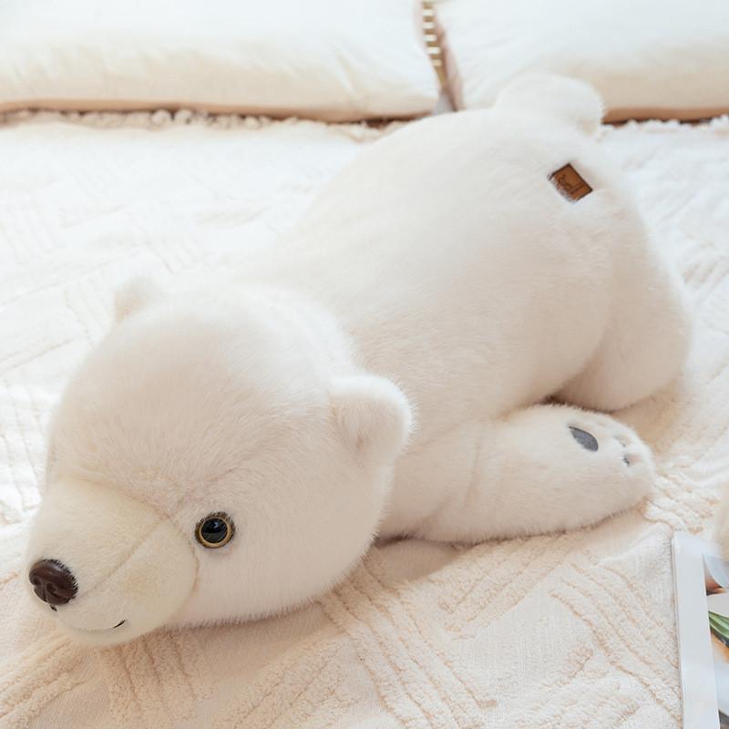 Bear Lying Polar Plush Toy Cartoon Stuffed Doll Bedroom Decoration Gift Kids